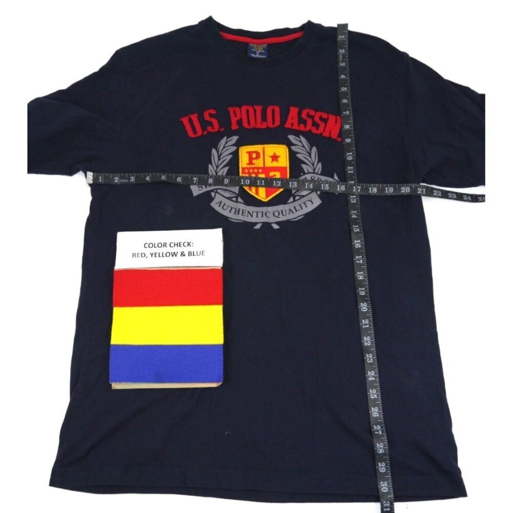 U.S. POLO ASSN dark blue 100% heavier weight cotton T Shirt men's size L - Picture 2 of 5
